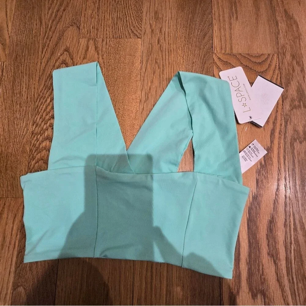L*Space Women's Swimsuit Parker Bikini Top Turquoise Blue Green Size XS NWT